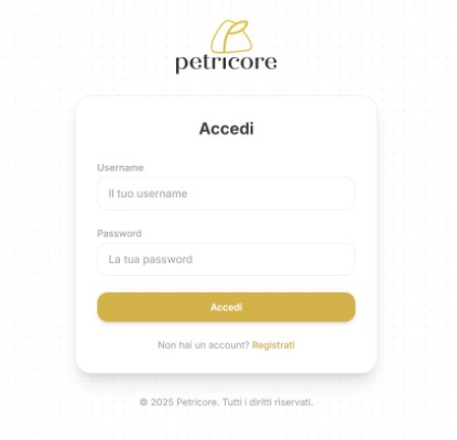 Schermata di accesso